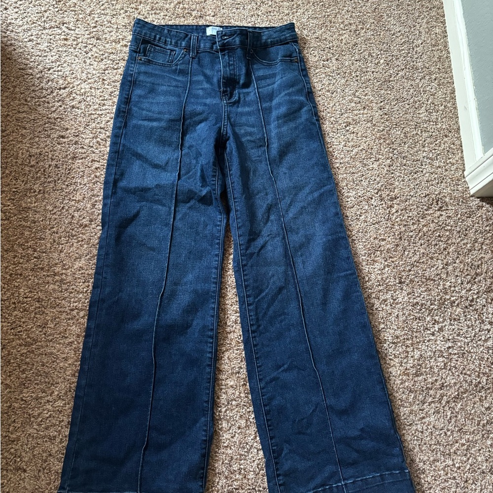 Stylish Blue Wide-Leg Jeans